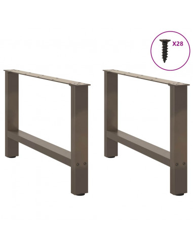 Gambe per Tavolino Naturale 2 pz 70x(42-43) cm Acciaio