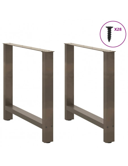 Gambe per Tavolino Naturale 2 pz 80x(72-73) cm Acciaio