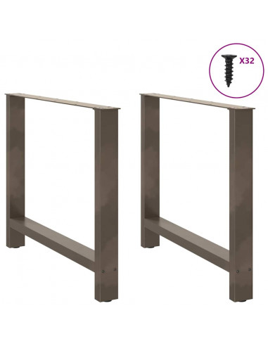 Gambe per Tavolino Naturale 2 pz 90x(72-73) cm Acciaio