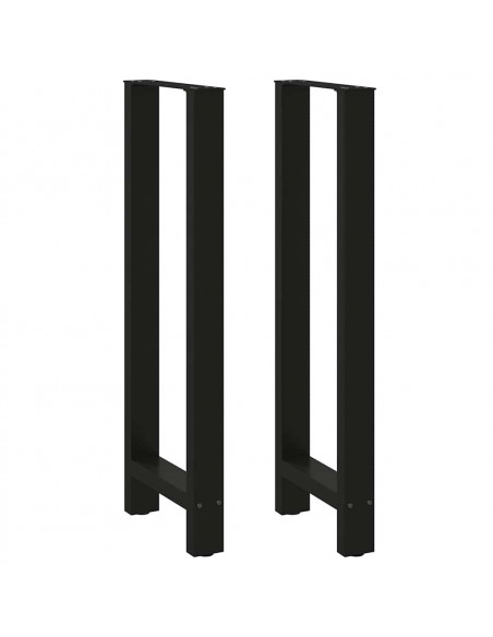 Gambe per Tavolino Nero 2 pz 50x(110-111) cm Acciaio