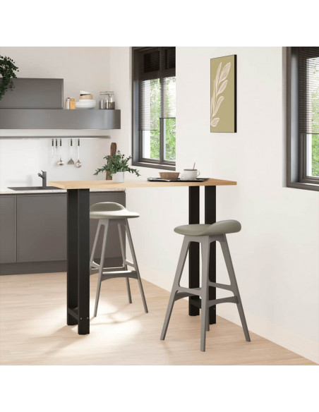 Gambe per Tavolino Nero 2 pz 50x(110-111) cm Acciaio