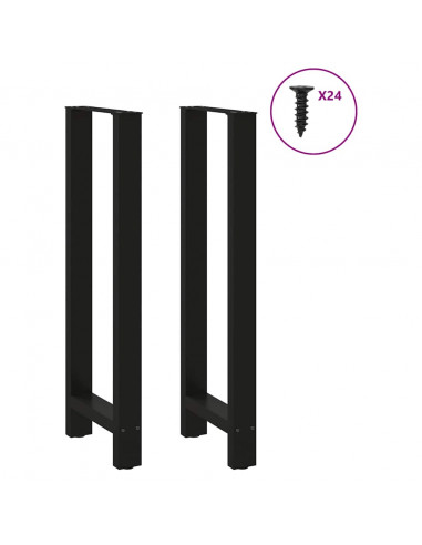 Gambe per tavolo da bar nere 2 pz 50x(110-111) cm in acciaio