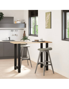 Gambe per tavolo da bar nere 2 pz 60x(100-101) cm in acciaio 2