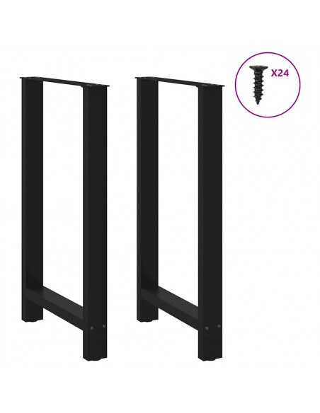 Gambe per tavolo da bar nere 2 pz 60x(100-101) cm in acciaio