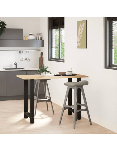 Gambe per tavolo da bar nere 2 pz 60x(90-91) cm in acciaio