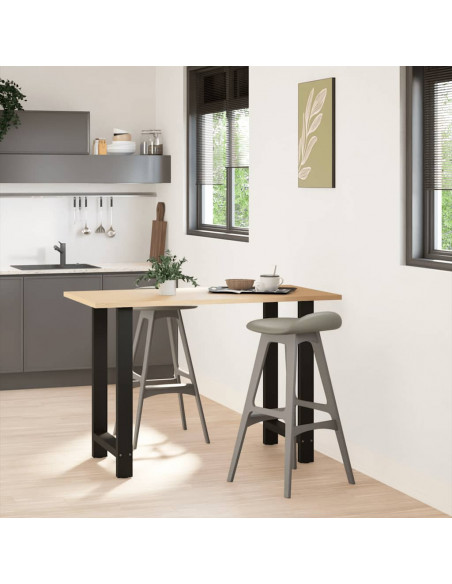 Gambe per tavolo da bar nere 2 pz 60x(90-91) cm in acciaio