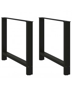Gambe per Tavolino Nero 2 pz 90x(72-73) cm Acciaio 2
