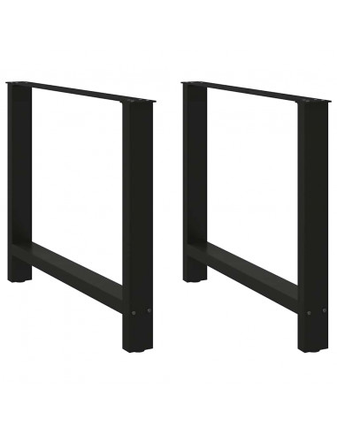 Gambe per Tavolino Nero 2 pz 90x(72-73) cm Acciaio
