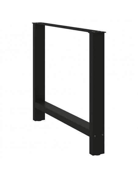 Gambe per Tavolino Nero 2 pz 90x(72-73) cm Acciaio