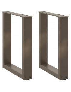 Gambe Tavolino Caffè a U 2 pz 28x(42-43) cm Acciaio 2