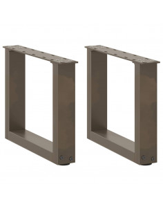 Gambe Tavolino Caffè a U 2 pz 30x(30-31)cm in Acciaio 2