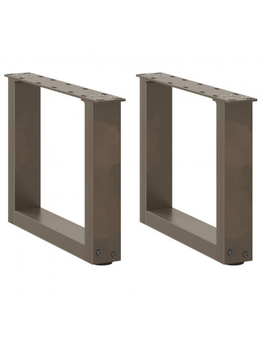 Gambe Tavolino Caffè a U 2 pz 30x(30-31)cm in Acciaio