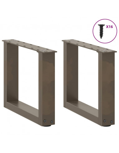 Gambe Tavolino Caffè a U 2 pz 30x(30-31)cm in Acciaio