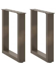 Gambe Tavolino Caffè a U 2 pz 38x(42-43) cm Acciaio 2