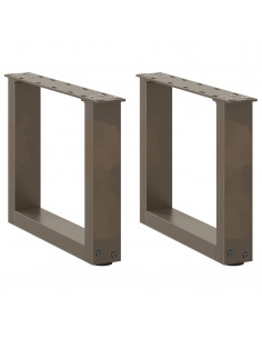 Gambe Tavolino Caffè a U 2 pz 40x(30-31)cm in Acciaio 2