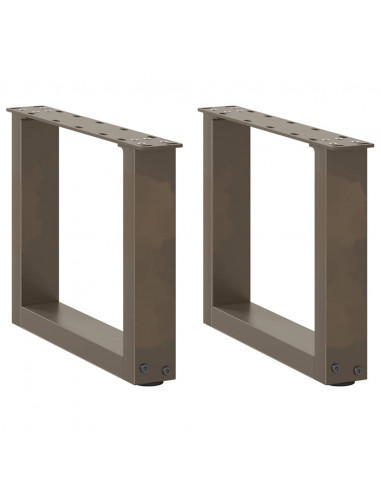 Gambe Tavolino Caffè a U 2 pz 40x(30-31)cm in Acciaio