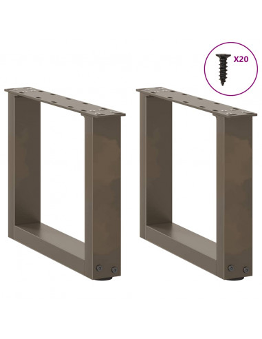 Gambe Tavolino Caffè a U 2 pz 40x(30-31)cm in Acciaio