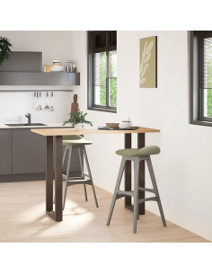 Gambe per tavolo da bar a forma di U 2 pz in acciaio naturale 50x(100-101) cm 2