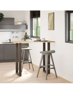 Gambe per tavolo da bar a forma di U 2 pz in acciaio naturale 50x(110-111) cm 2