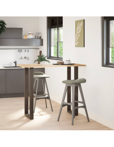 Gambe per tavolo da bar a forma di U 2 pz in acciaio naturale 50x(110-111) cm