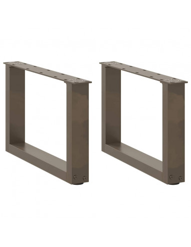 Gambe Tavolino Caffè a U 2 pz 50x(30-31)cm in Acciaio