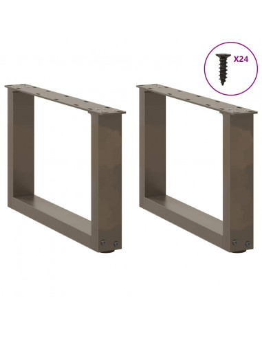 Gambe Tavolino Caffè a U 2 pz 50x(30-31)cm in Acciaio