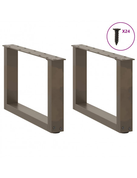 Gambe Tavolino Caffè a U 2 pz 50x(30-31)cm in Acciaio
