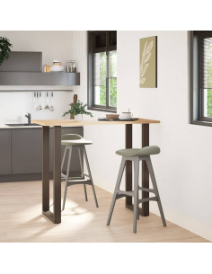 Gambe per tavolo da bar a forma di U 2 pz in acciaio naturale 60x(110-111) cm 2