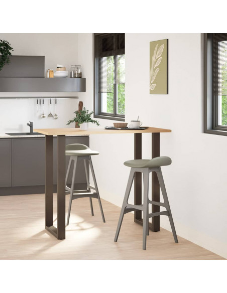 Gambe per tavolo da bar a forma di U 2 pz in acciaio naturale 60x(110-111) cm