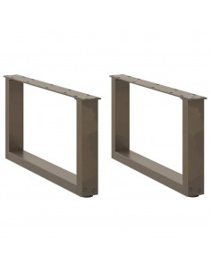 Gambe Tavolino Caffè a U 2 pz 60x(30-31)cm in Acciaio 2