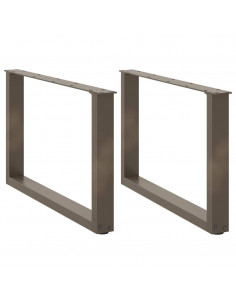 Gambe Tavolino Caffè a U 2 pz 60x(42-43) cm Acciaio 2