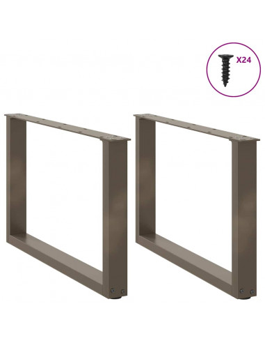 Gambe Tavolino Caffè a U 2 pz 60x(42-43) cm Acciaio