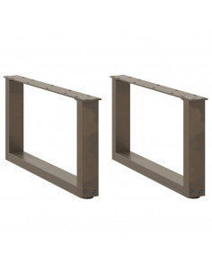 Gambe Tavolino Caffè a U 2 pz 70x(30-31)cm in Acciaio 2