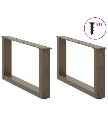 Gambe Tavolino Caffè a U 2 pz 70x(30-31)cm in Acciaio
