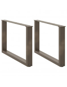 Gambe Tavolino Caffè a U 2 pz 70x(42-43) cm Acciaio 2