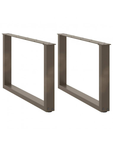 Gambe Tavolino Caffè a U 2 pz 70x(42-43) cm Acciaio