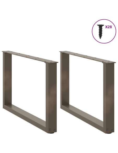 Gambe Tavolino Caffè a U 2 pz 70x(42-43) cm Acciaio