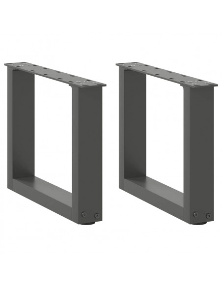 Gambe Tavolino Caffè a U 2 pz Antracite 40x(30-31)cm in Acciaio