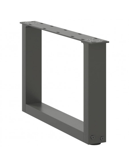 Gambe Tavolino Caffè a U 2 pz Antracite 50x(30-31)cm in Acciaio
