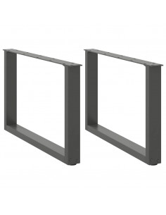 Gambe Tavolino Caffè a U 2 pz Antracite 60x(42-43) cm Acciaio 2