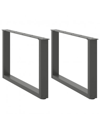 Gambe Tavolino Caffè a U 2 pz Antracite 60x(42-43) cm Acciaio