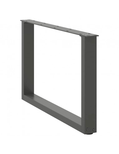 Gambe Tavolino Caffè a U 2 pz Antracite 60x(42-43) cm Acciaio