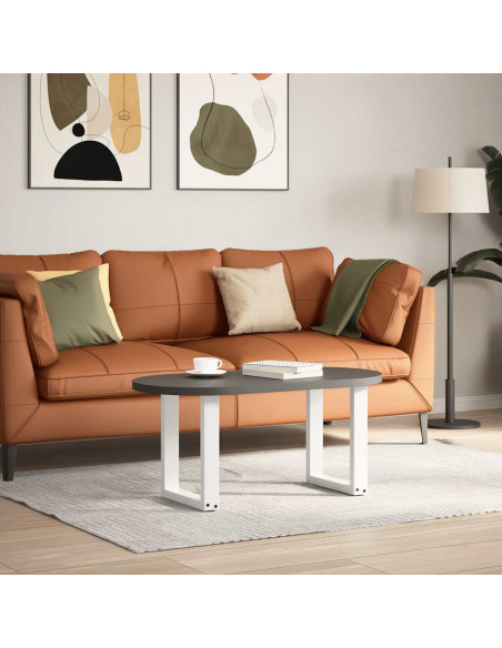Gambe Tavolino Caffè a U 2 pz Bianco 28x(42-43) cm Acciaio