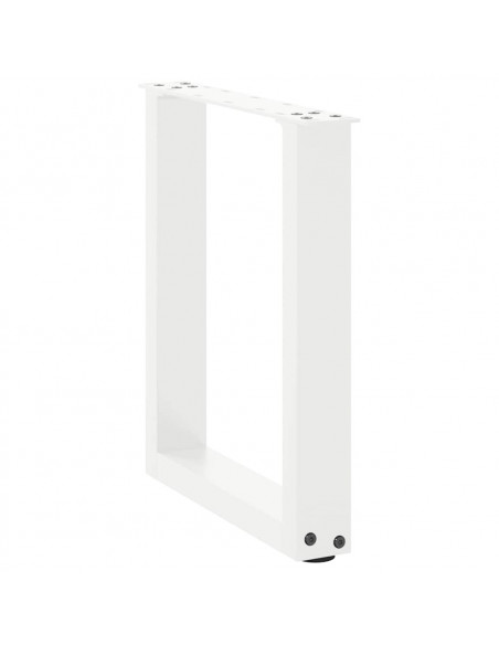 Gambe Tavolino Caffè a U 2 pz Bianco 28x(42-43) cm Acciaio