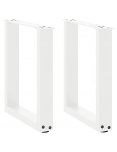 Gambe Tavolino Caffè a U 2 pz Bianco 38x(42-43) cm Acciaio 2