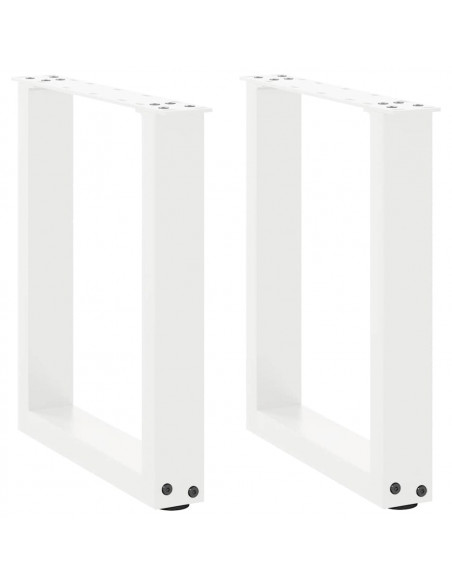 Gambe Tavolino Caffè a U 2 pz Bianco 38x(42-43) cm Acciaio