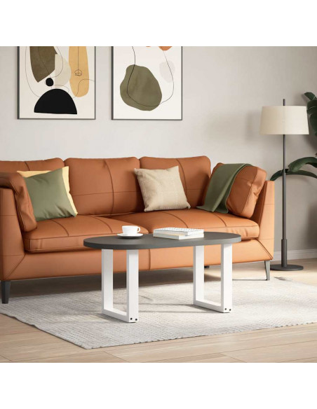 Gambe Tavolino Caffè a U 2 pz Bianco 38x(42-43) cm Acciaio