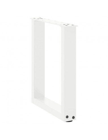 Gambe Tavolino Caffè a U 2 pz Bianco 38x(42-43) cm Acciaio