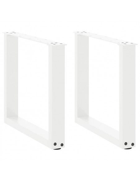 Gambe Tavolino Caffè a U 2 pz Bianco 50x(42-43) cm Acciaio