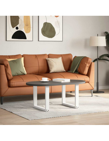 Gambe per Tavolino da Caffè a Forma di U 2 pz Bianche 50x(42-43) cm Acciaio